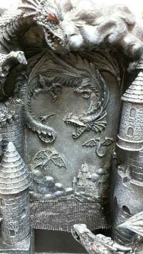 FONTANA FOUNTAIN CON LED DRAGON DRAGONS DRAGO DRAKEN GOTICO GOTHIC NO LES ALPES - Picture 8 of 11