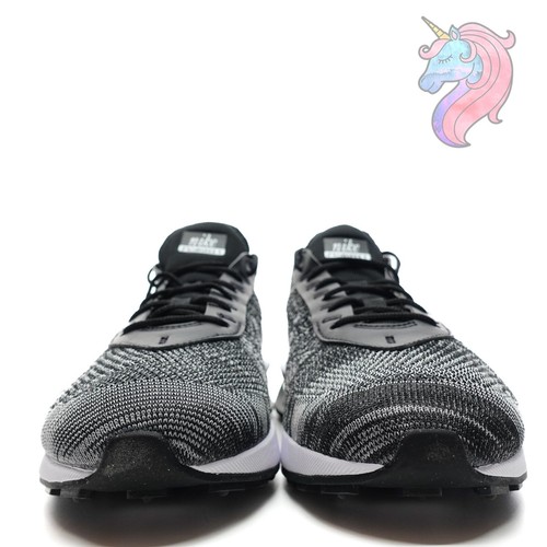 Mens Nike Air Max Flyknit Racer Oreo Black White Sneakers DJ6106 001 New - Picture 6 of 20