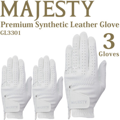Majesty Golf Japan 2024 Premium Kunstleder Herren Handschuhe GL3301 3 Handschuhe