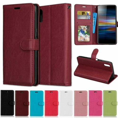 Leather Cell Phone Flip Cases for Sony Xperia X