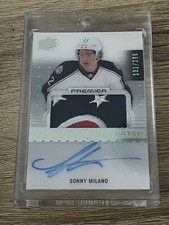 2016-17 Upper Deck Premier /299 Sonny Milano #81 RPA Rookie Patch Auto RC