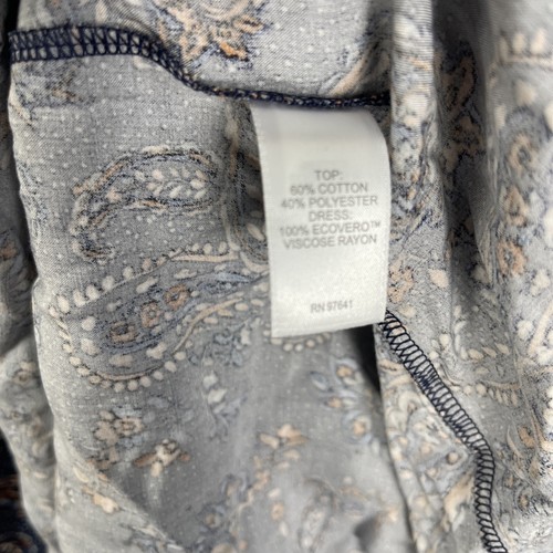 J.Jill Womens Versatile 2Pc Maxi Dress Size L Navy Blue Paisley Cottagecore - Picture 7 of 8