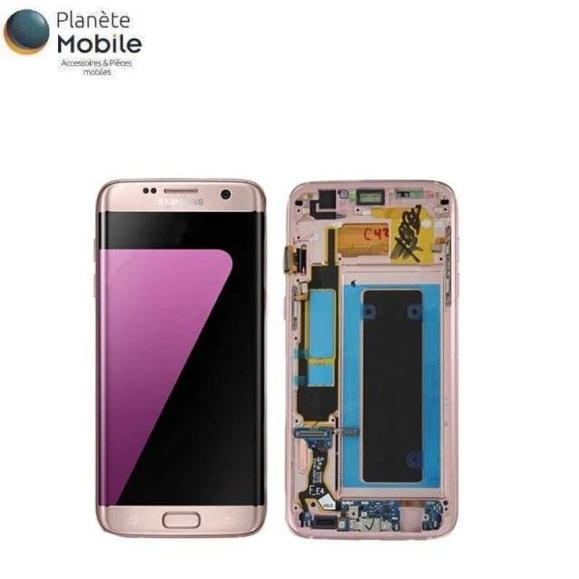 Original Ecran LCD Complet Rose/Or Sur Châssis Pour Samsung Galaxy S7 edge (G935 - Photo 1/1