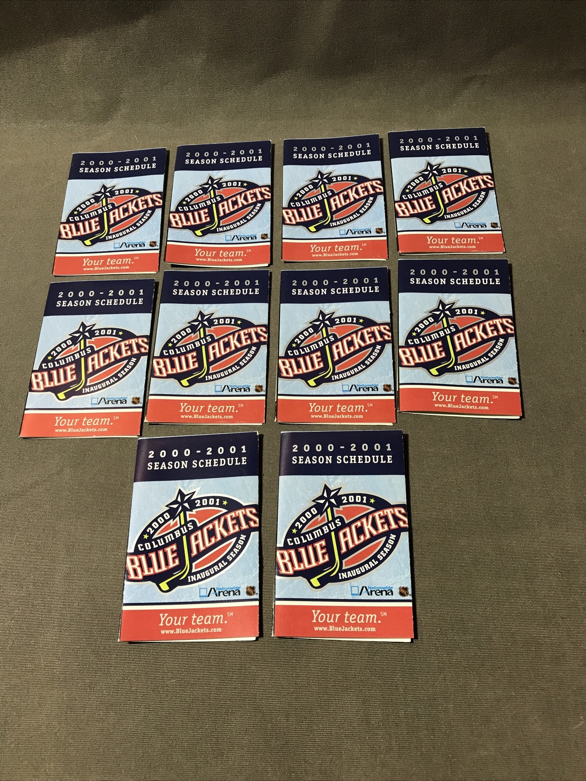 1st Season Columbus Blue Jackets Pocket Schedules 2000 - 2001 Lot Of 10 ...
