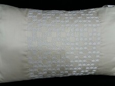 Hotel Collection IVORY EMBROIDERED DECORATIVE PILLOW 680 THREAD COUNT 14X24 NEW