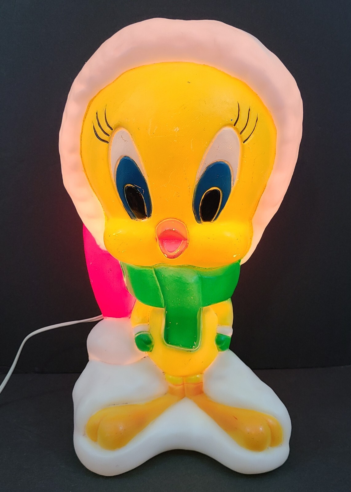 Vintage 17" Tweety Bird Christmas Blow Mold Santa's Best Yard Decor Light eBay