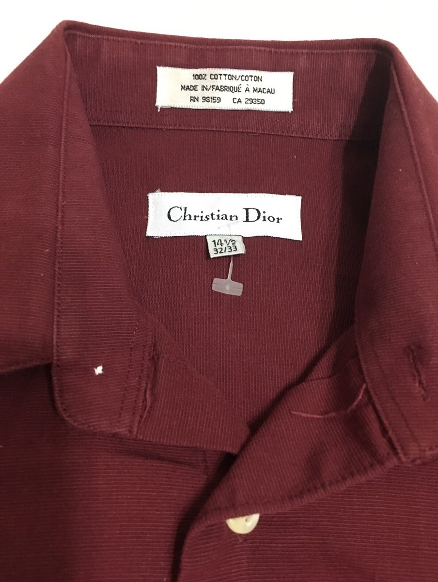 アンドラ Pre Owned Authentic Christian Dior Red Purple Botton Down Men Long