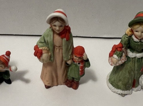 LOT 5 VINTAGE LEMAX LEFTON DEPT 56 CHRISTMAS VILLAGE MINIATURES PEOPLE - Picture 4 of 8