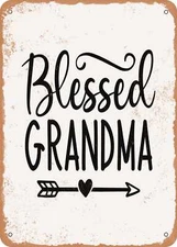 METAL SIGN - Blessed Grandma - 3 - Vintage Rusty Look
