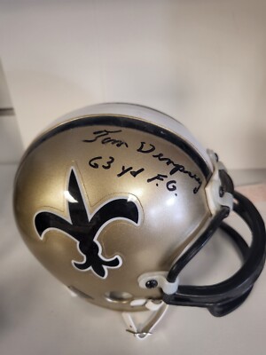 TOM DEMPSEY 63 YD F.G. NEW ORLEANS SAINTS SIGNED AUTOGRAPH MINI