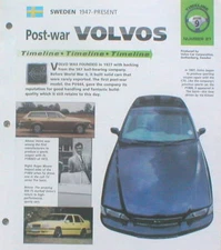 VOLVO Timeline History Brochure; PV444,760 TURBO,Bertone,262C,120,P1800,780,760,