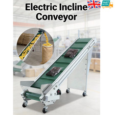 47" L Electric Incline Conveyor, Max. 29.5" H Lift Height w/ 7.87" W Rubber PVC