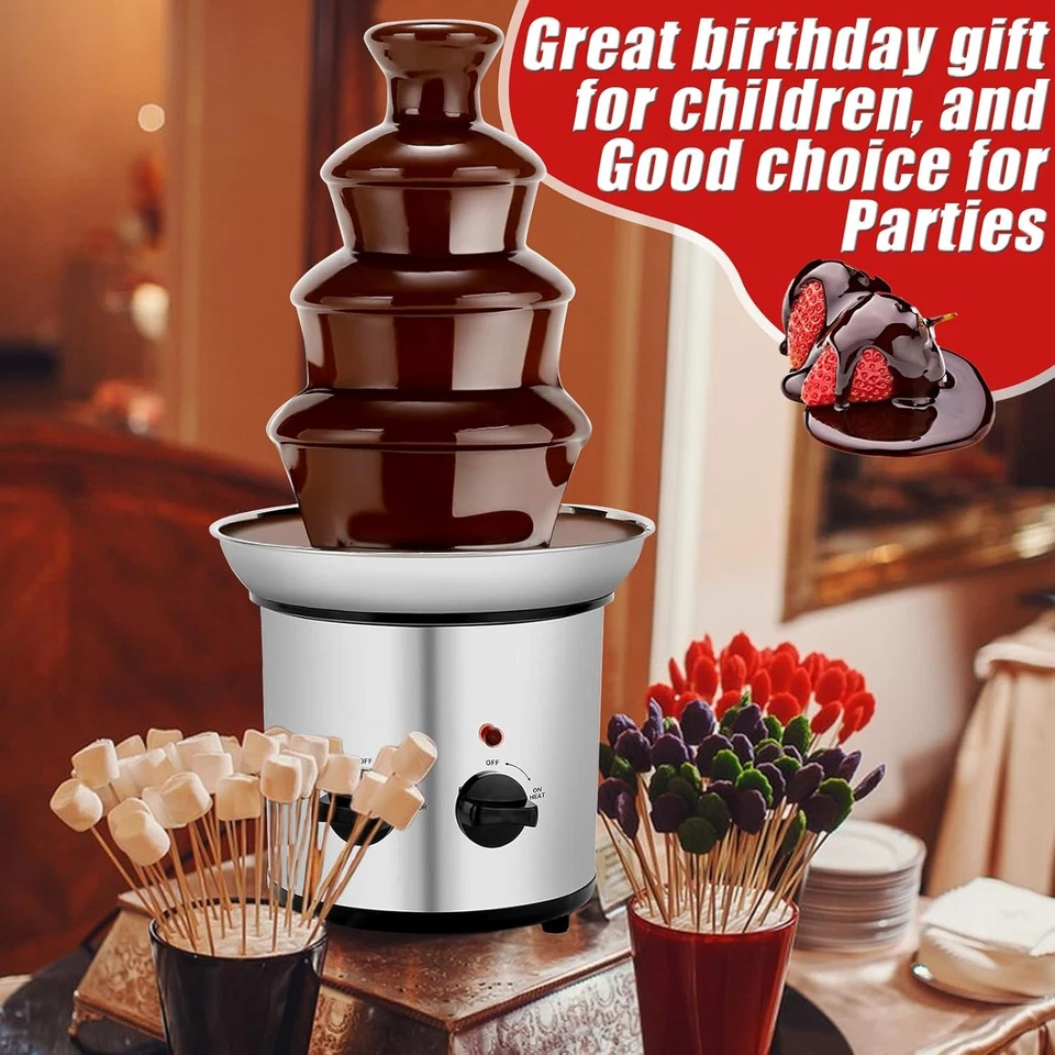 New Large 4-Tier Stainless Steel Chocolate Fondue Fountain 430 Stainless Steel - image 3 of 4