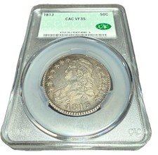 1813 Capped Bust Half Dollar O-107a VF35 Cac Cacg 50c Overton Top Notch