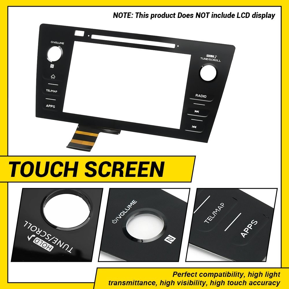 (Tel/Map)Touch Screen Digitizer for 2018 /2019 Subaru Legacy & Outback Radio USA