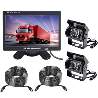 2x 4PIN Backup Reversing Camera HD 7'' Monitor Car Rear View System for Camper RV