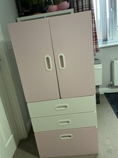 IKEA Stuva Children's Wardrobe Pink doors, White and Pink Drawers