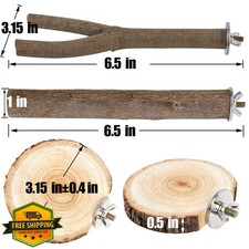 Treewoll 6pc Bird Perch Set Birch Wood Parakeet Cockatiel Cage Ac