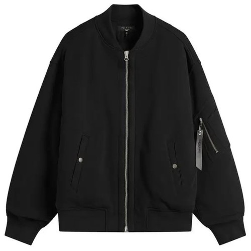 Rag & Bone, RAG & BONE VINTAGE Terry Manston Black Bomber Jacket Sz L