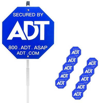 28'' ADT Security Signs for Yard with Stake & 10 Pcs ADT Window Stickers, 100%...
