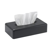 Tissue Box Cover, Rectangular Black Wall Mounted Facial Paper Matte Black