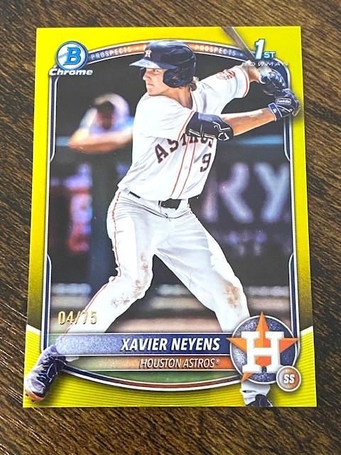 Xavier Neyens - 2025 Bowman Draft Chrome 1st - Yellow Refractor /75 - Astros
