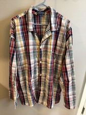POLO RALPH LAUREN COLORFUL PLAID PJ PAJAMA TOP XL COTTON