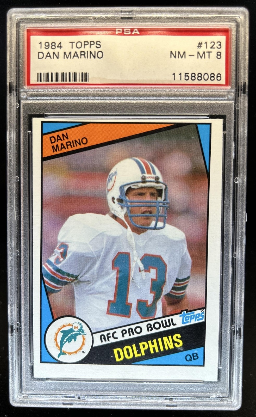 1984 Topps Dan Marino Rookie RC #123 Dolphins PSA 8