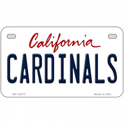 Cardinals Novelty Metal License Plate|Classic & Strip Art Designs|Multiple Sizes - Image 1 of 4
