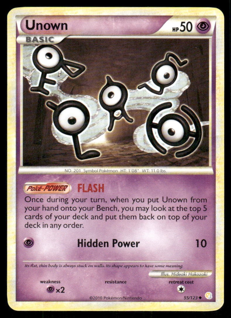 Pokemon Tcg Unown #55 Pokemon HeartGold & SoulSilver LP