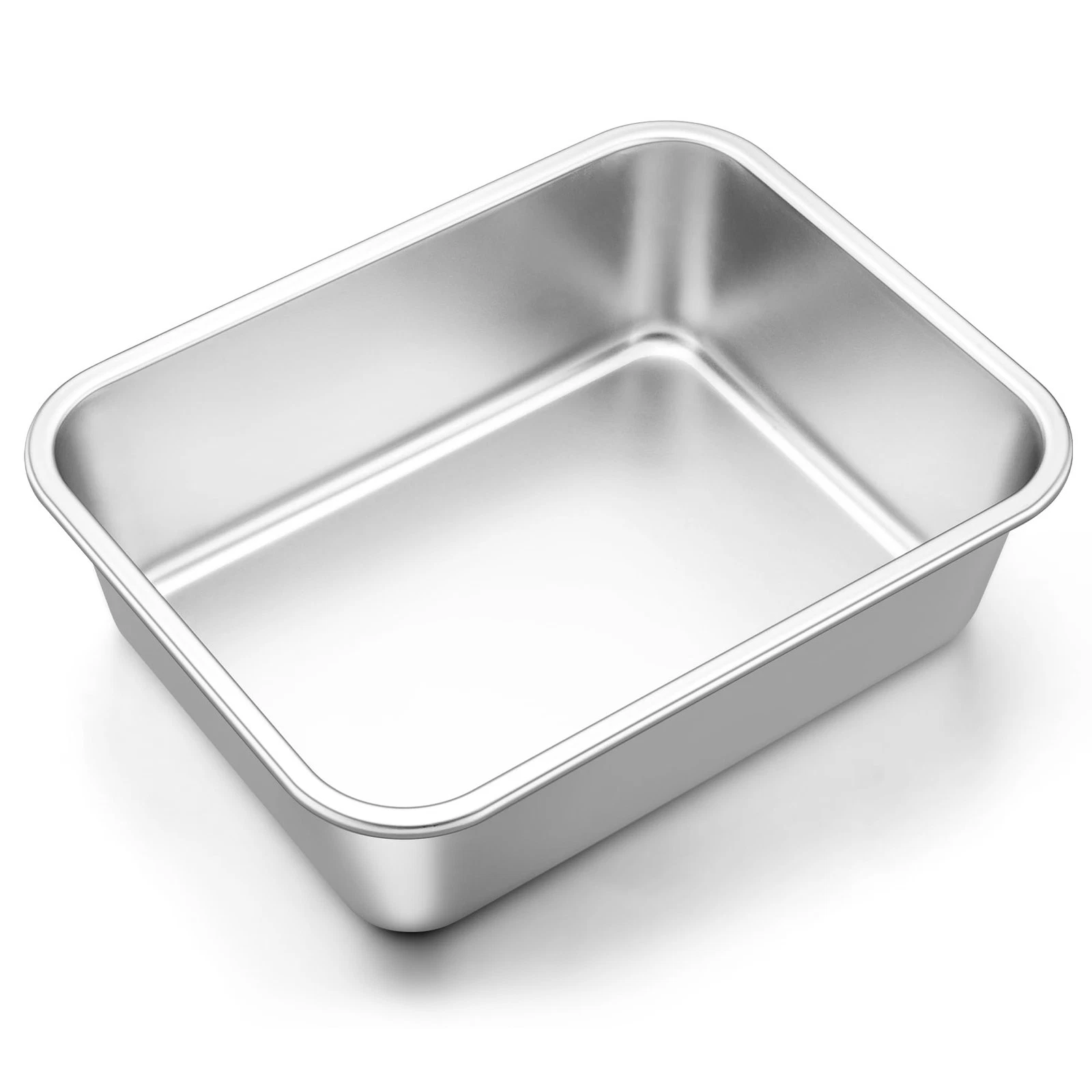 Lasagna Pan 12¾ x 10 Inch, Deep Stainless Steel Cake Pan, Rectangular
