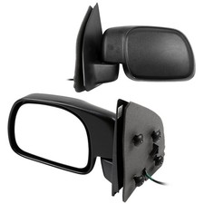 Manual Mirror Left Driver Side For Ford Excursion & Super Duty F-250-F-550 - Textured Black