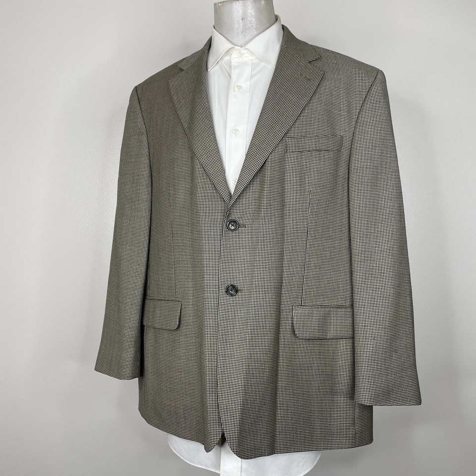 Abrigo deportivo Stafford para hombre 44S multicolor pata de gallo lana dos botones Foto 3 de 4