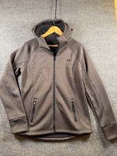 Under Armour Womens Jacket Sz M Gray Loose Cold Gear Full Zip Solid Logo Pockets