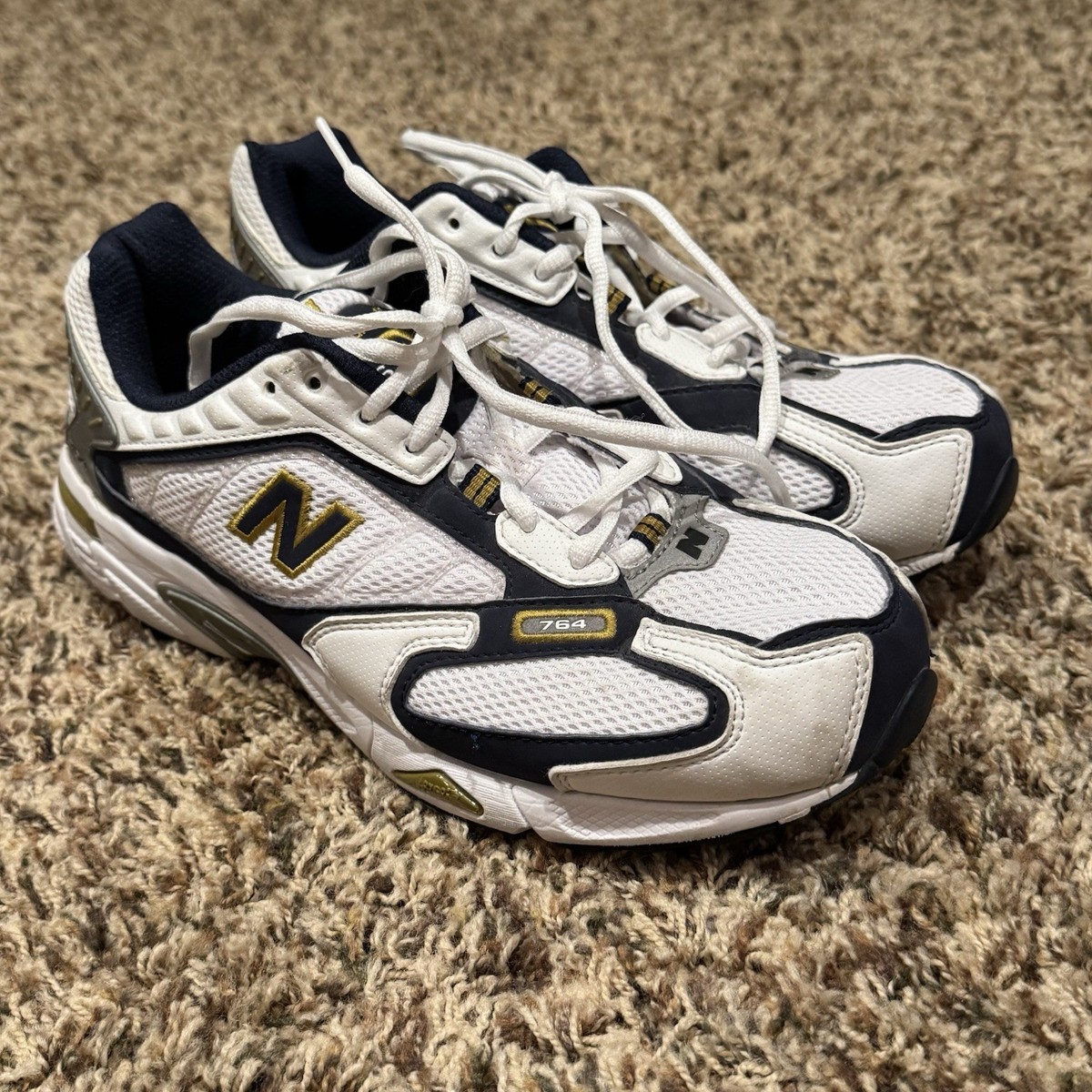 Vintage 2001 Y2K New Balance 764 White Dad Style Sneakers Made In