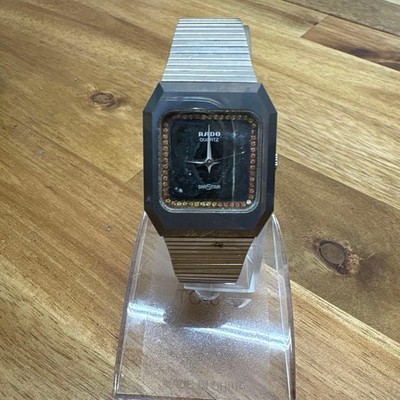 RADO DiaStar Quartz Black Dial Square Case Mens Watch -For Parts
