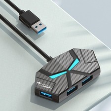 USB Hub with 4 Power/Data Ports, Multiple USB 3.0 Hub USBA Splitter Extender ...