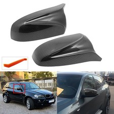 Außenspiegel Spiegelkappen Carbonfaser-Stil für BMW X5 E70，X6 E71, E72 2007-2013