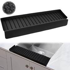 Sink Edge Protector with Suction Cup 4 30" Silicone Sink Splash Guard for K...