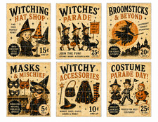 Vintage Halloween Ads A Supplies For Scrapbook Junk Journal Card Making Topper