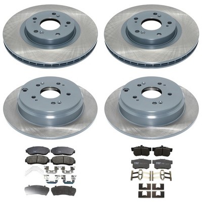 DuraGo Front Rear Disc Brake Rotors TRW Ceramic Pads Kit for CRV 2.4L AWD 12-16