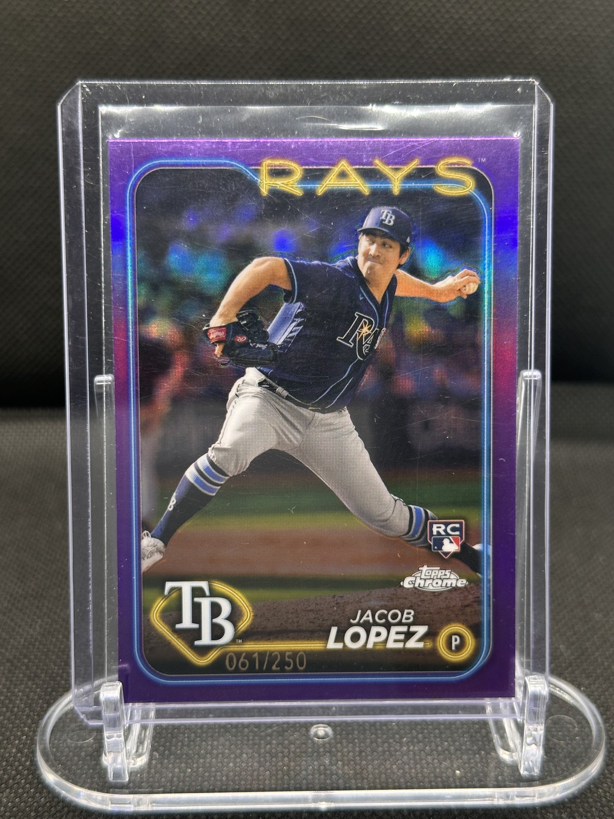 2024 Topps Chrome #225 Jacob Lopez Purple Refractors #/250