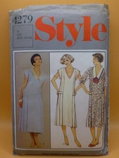 UNCUT VTG STYLE 4279 MISSES' 34" SZ 12 1920s DROP-WAIST DAY DRESS SEWING PATTERN