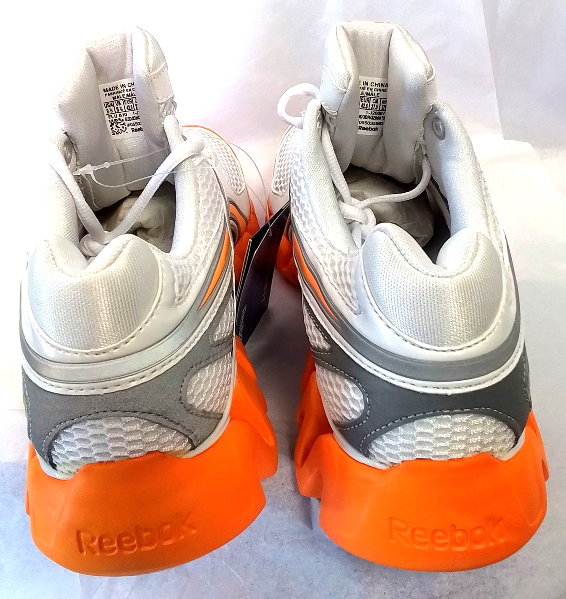 Rare! 2010 Reebok ZigTech 1-J20867 White Orange Running Shoes