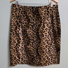 Vintage Leopard Cheetah Print Pencil Skirt Grunge Y2k Rena Rowan EUC Sz 16
