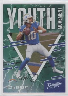 2021 Panini Prestige Youth Movement Xtra Points Green 25/199 Justin Herbert 0ey2