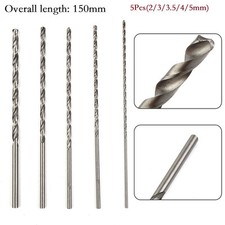 5Pcs Extra Long HSS High Speed Steel Drill Bit Set 2mm,3mm,3.5mm,4mm,5mm Bits