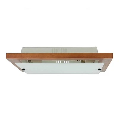 Blendarme Deckenleuchte quadratisch B:35cm flach E27 Holz Glas ERIN Deckenlampe - Bild 1 von 4