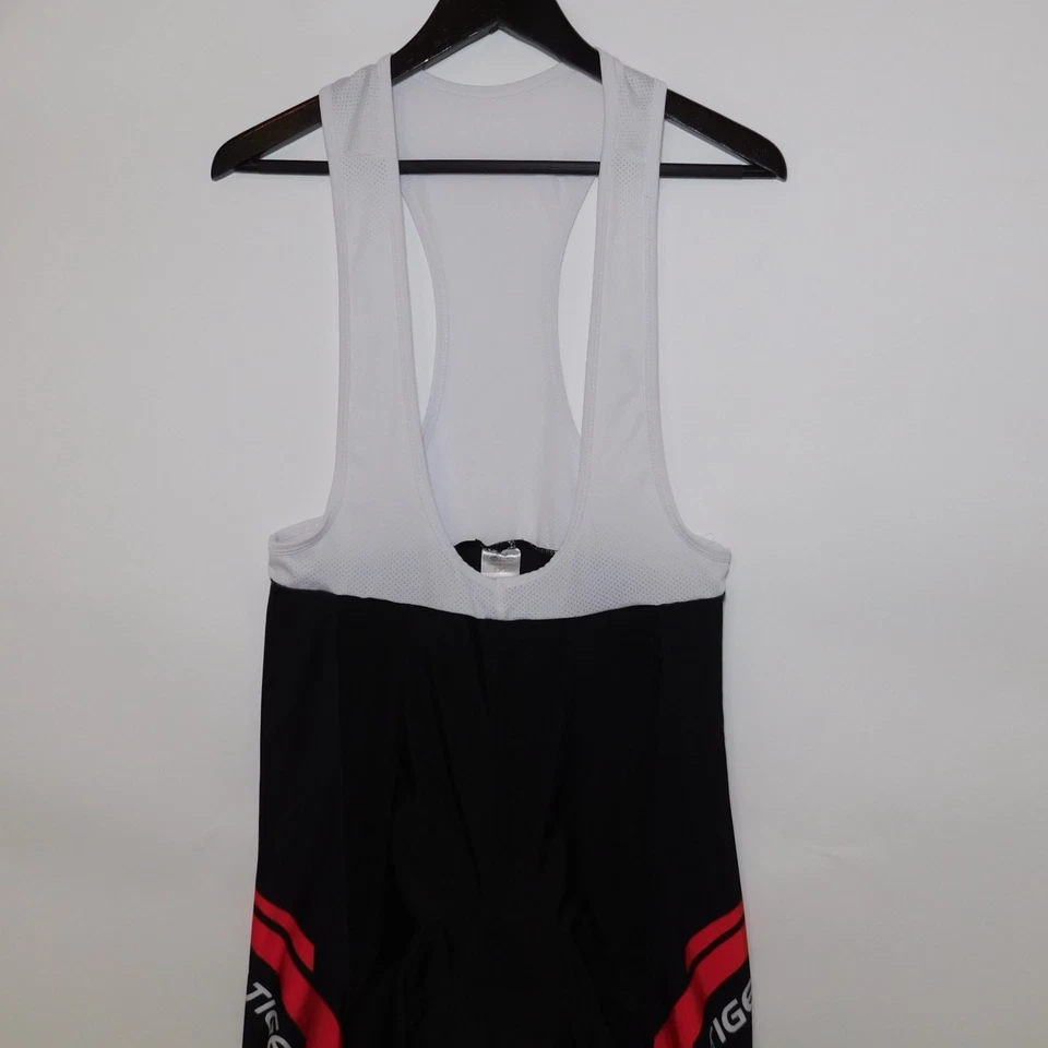 X-TIGER Black White Red Sleeveless Padded One Piece Cycling Bib Shorts Men's 2XL - Image 3 of 4