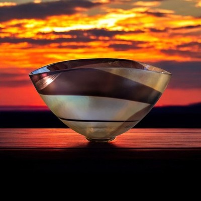 Formia Murano Vetro Artistico 007 Art Glass Bowl 16” Iridescent